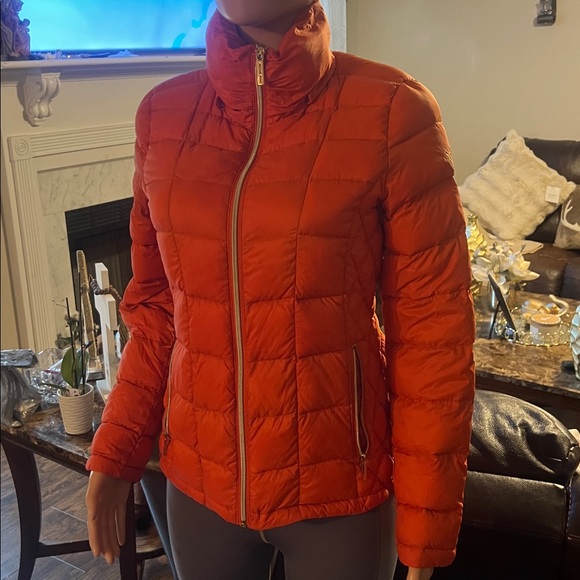 Michael Kors Vibrant Orange Puffer Jacket - Picture 2 of 5